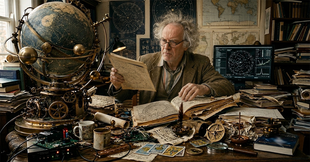 Dr. Alistair in his laboratory